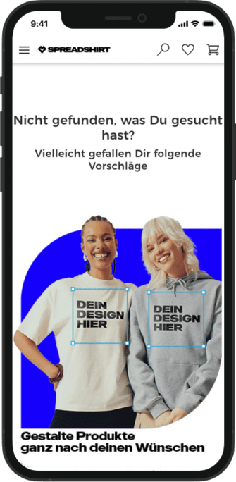 Webseite mit Spreadshirt Angeboten